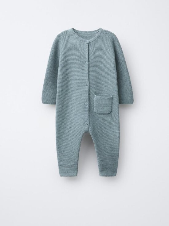 Zara Other - Zara Knit Long Sleeve Baby Onesie/Bodysuit - Green/Blue